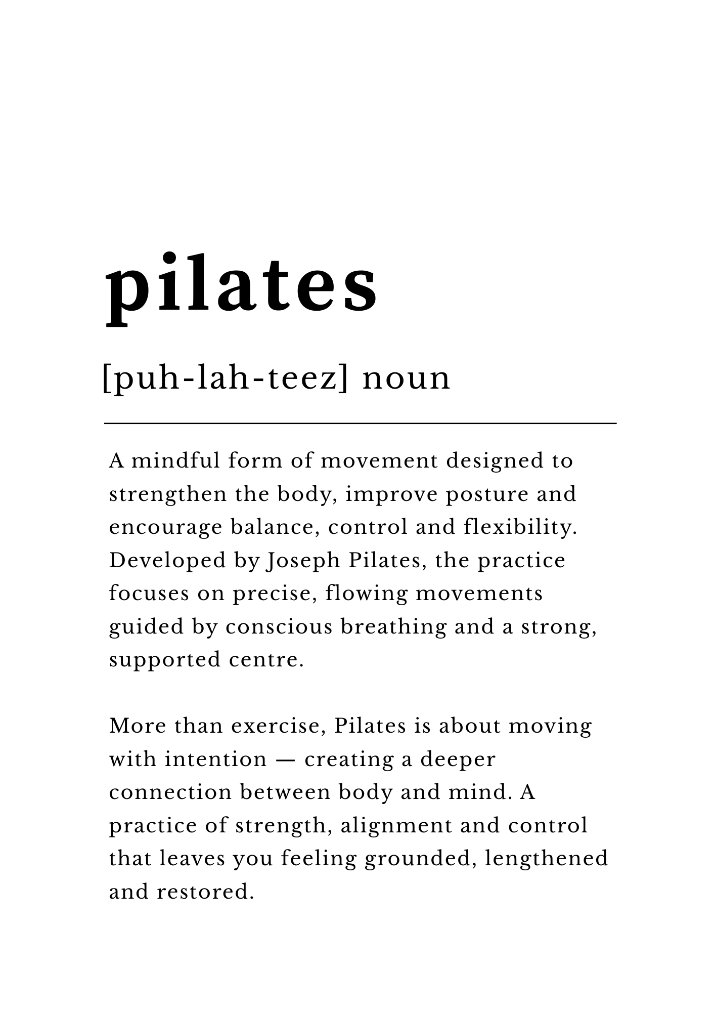 Pilates Definition Print