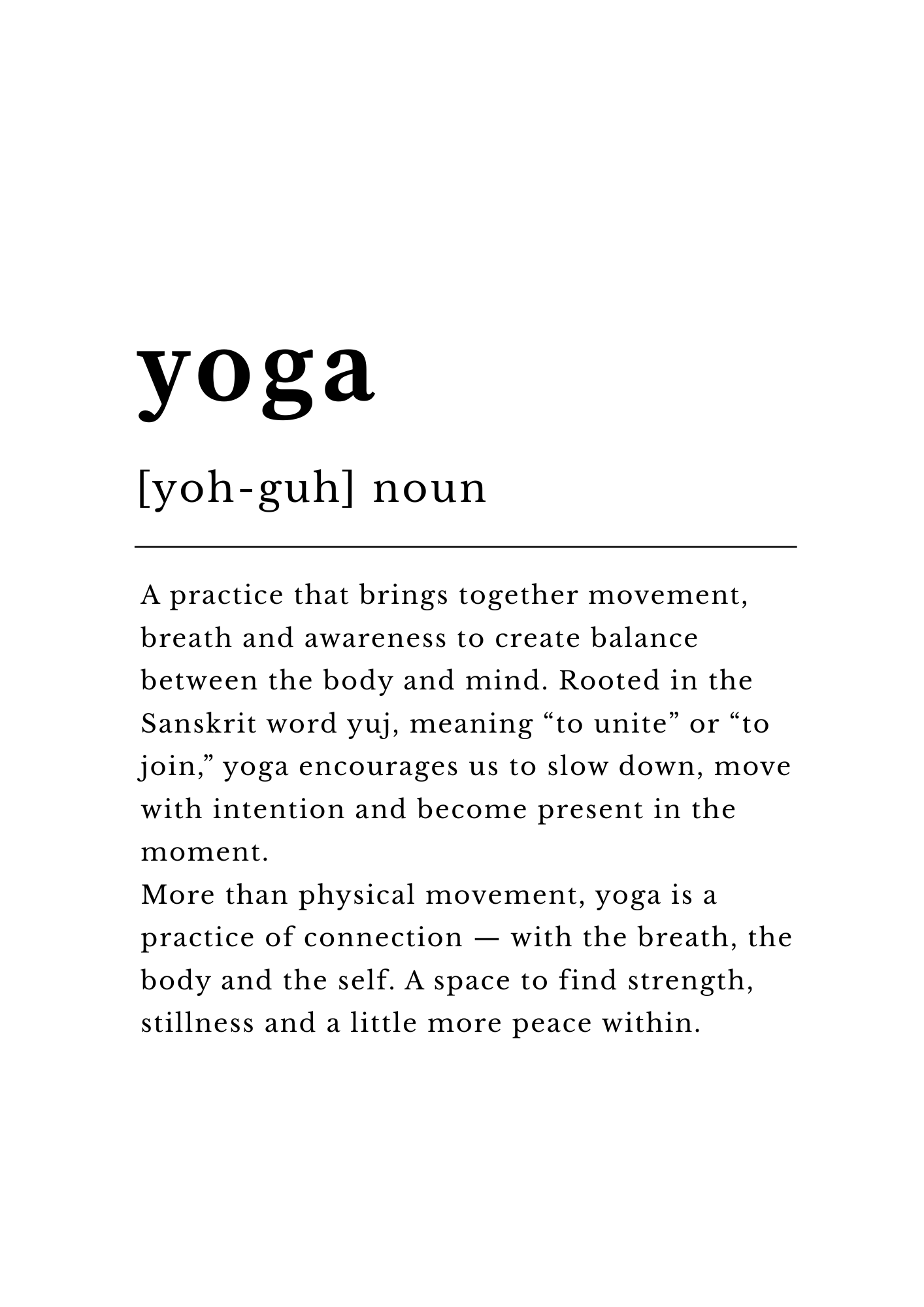Yoga Definition Print