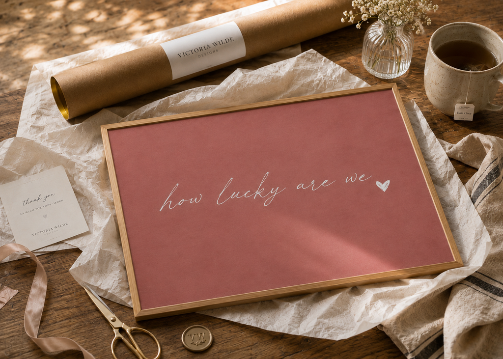 How Lucky Are We Art Print | Blush Petal