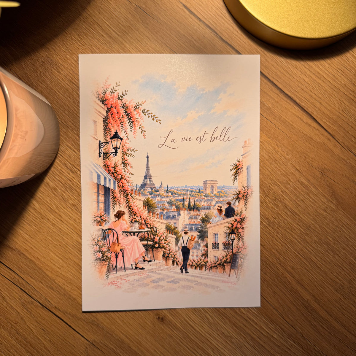 La Vie Est Belle – Paris Watercolour Art Print | Romantic French Wall Decor