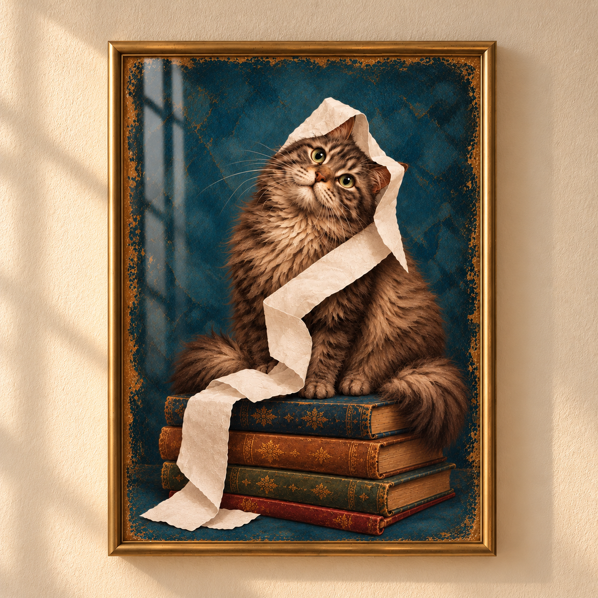 Vintage Bathroom Cats Print Set of 3 – Funny Cat Wall Art