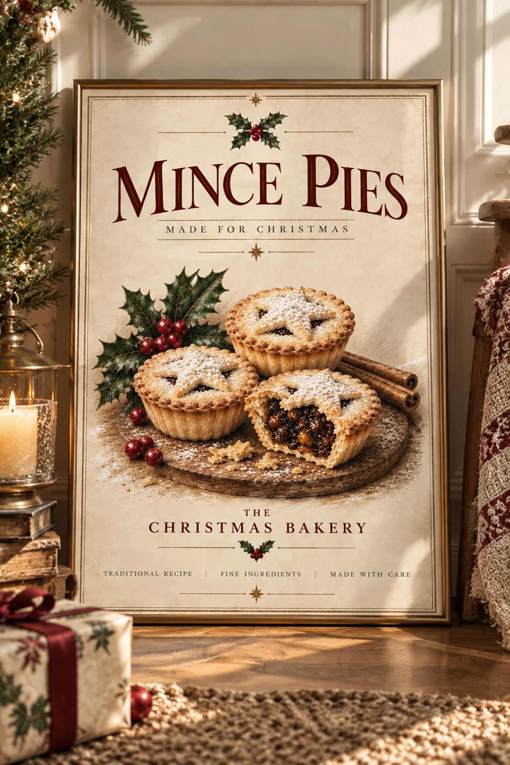 Mince Pies | Vintage Christmas Bakery Print