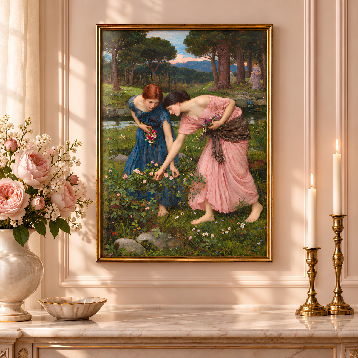 Gather Ye Rosebuds While Ye May Art Print | Waterhouse-Inspired Wall Art