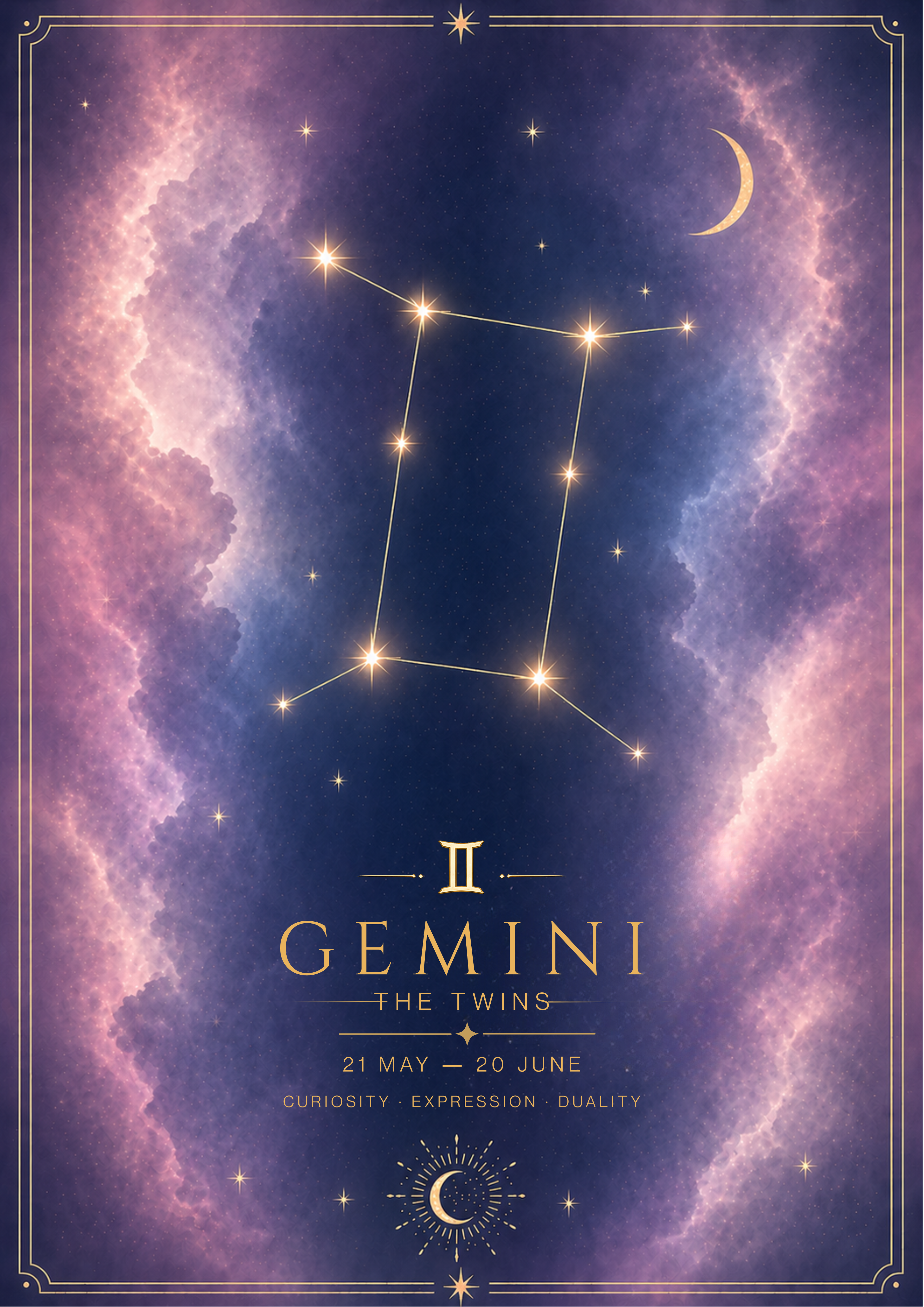 Gemini Zodiac Star Sign Art Print
