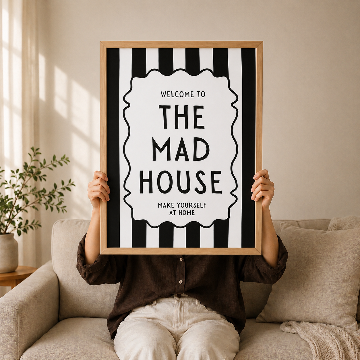 Welcome To The Mad House Print - Black