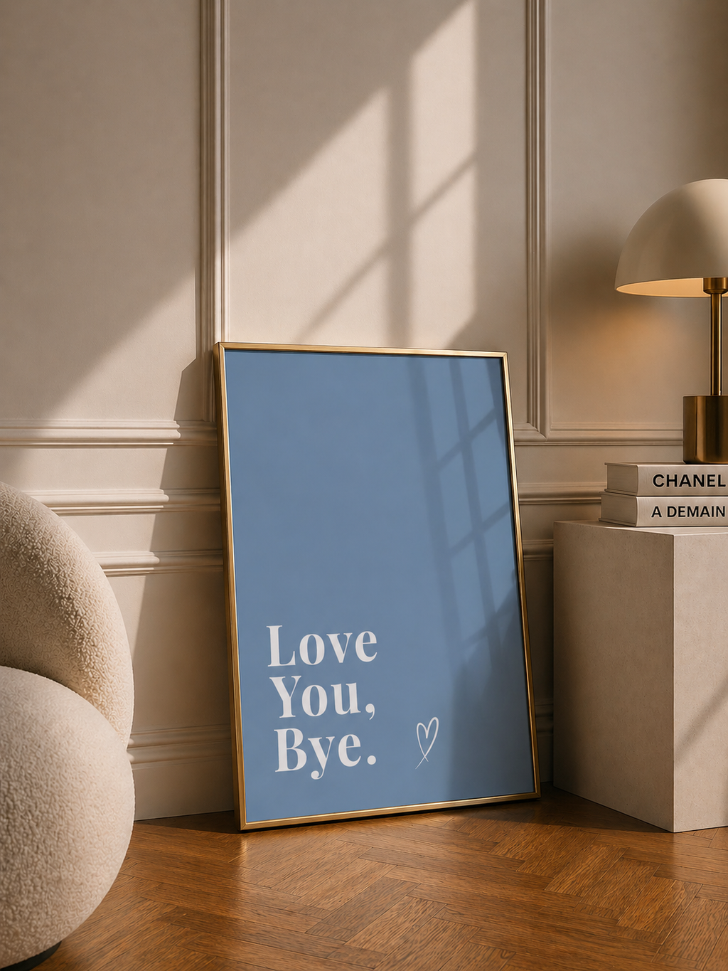 Love You, Bye Print | Dusty Blue