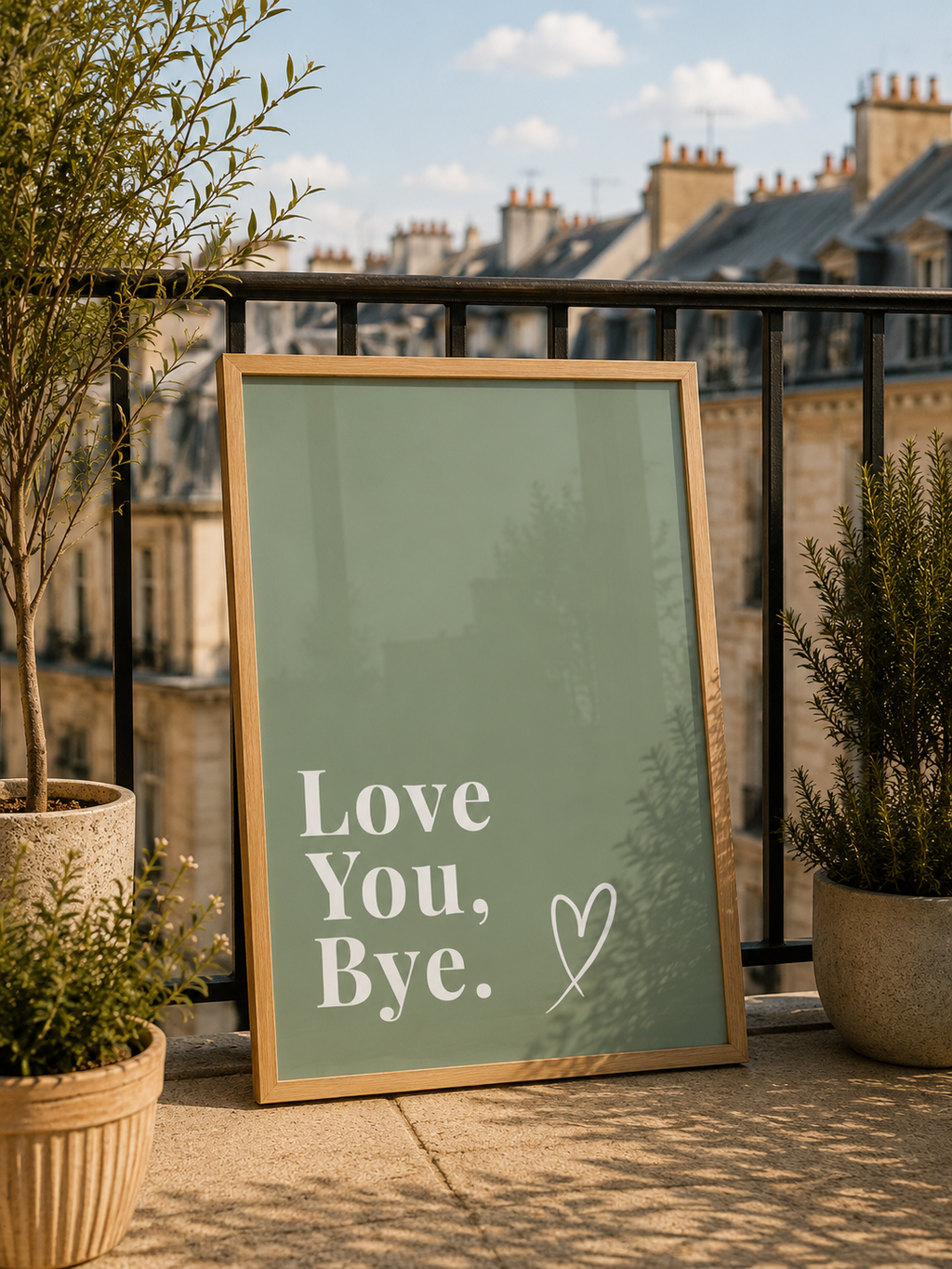 Love You, Bye Print | Sage Green