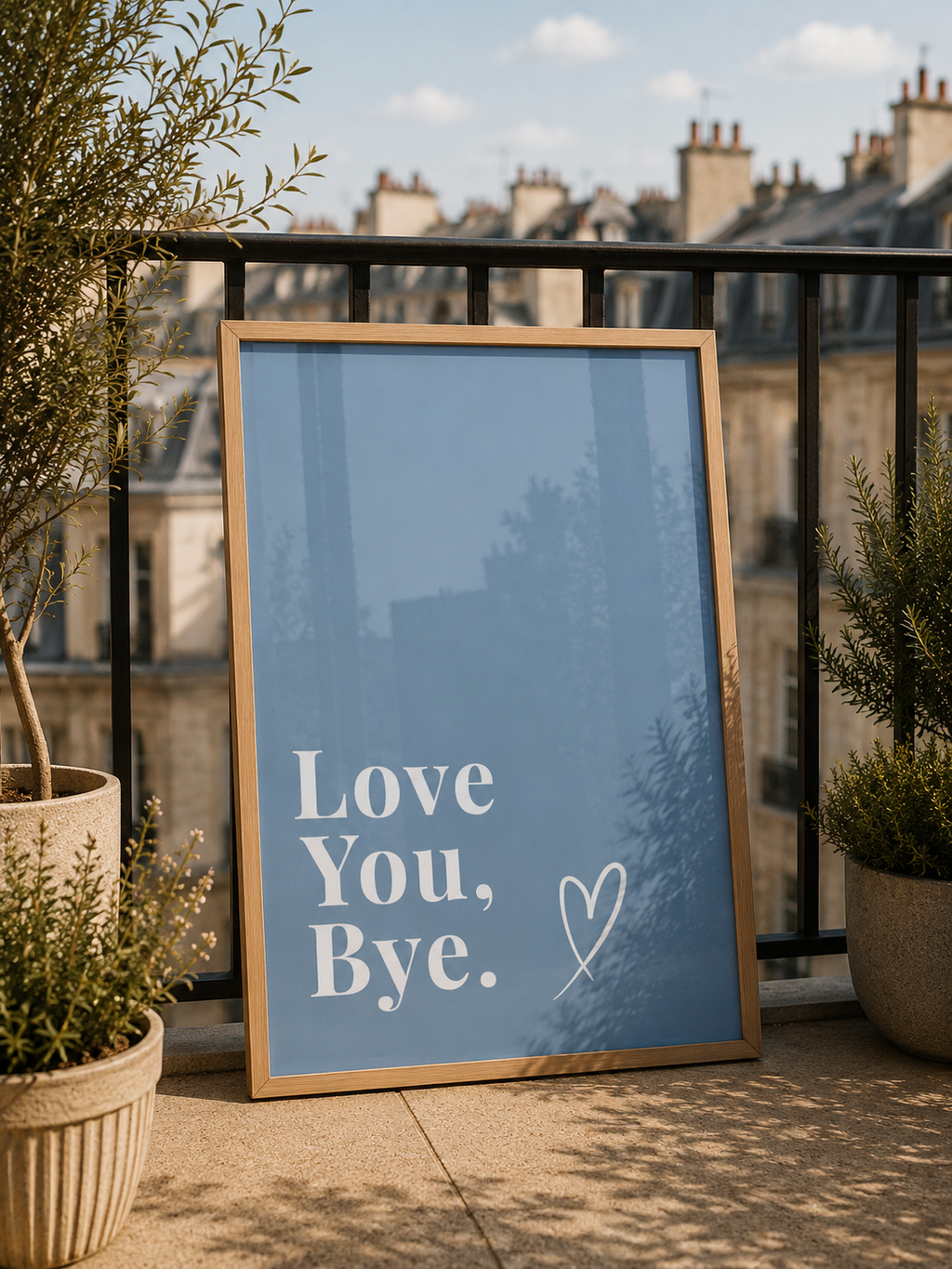 Love You, Bye Print | Dusty Blue