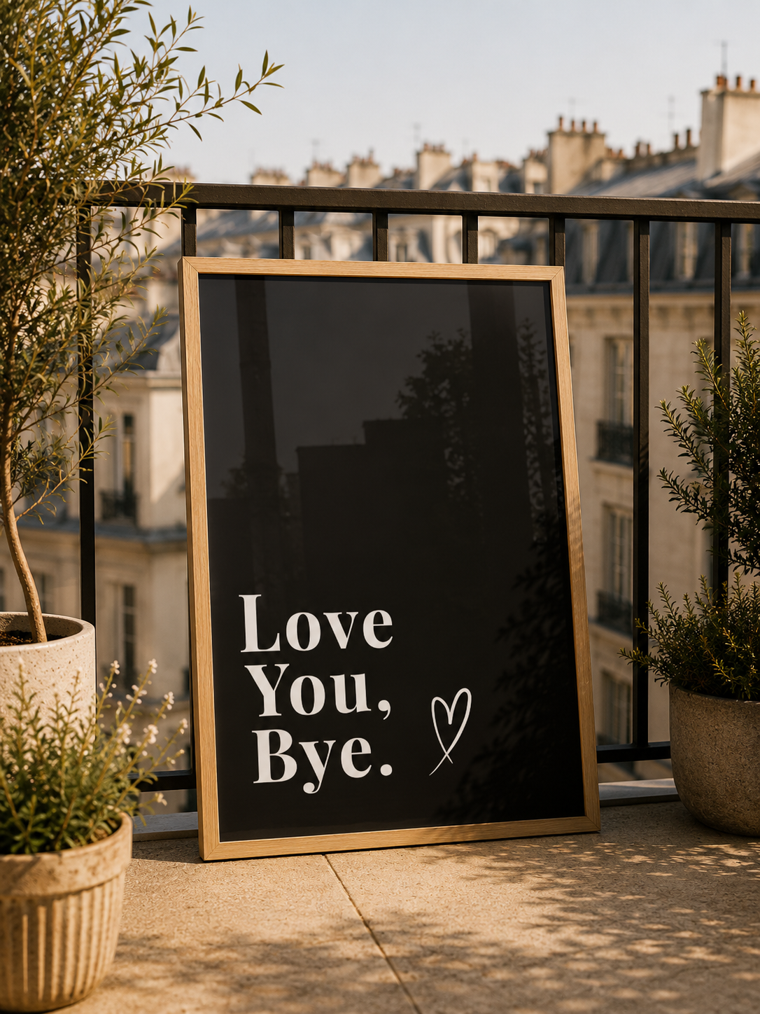Love You, Bye Print | Black
