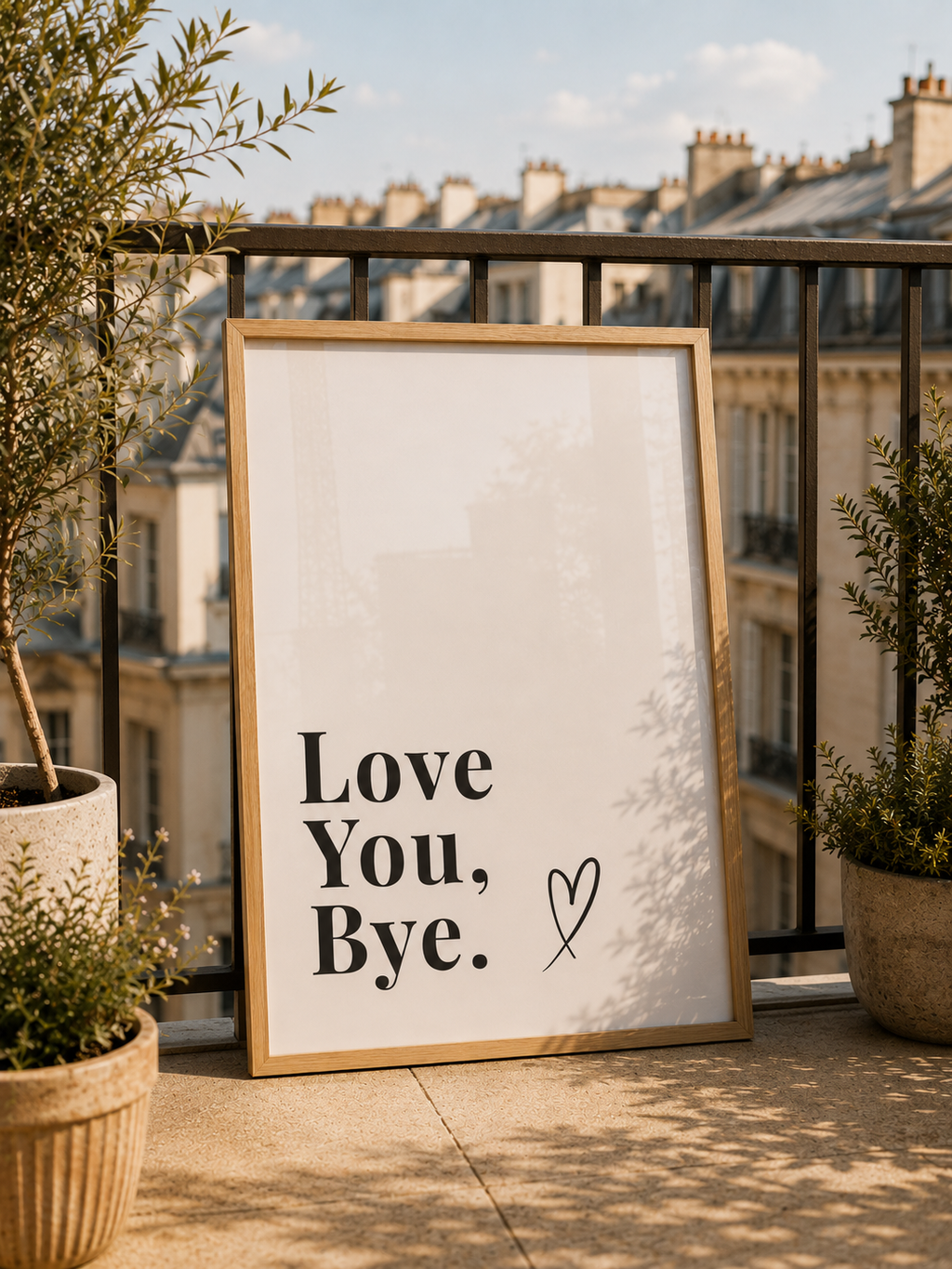 Love You, Bye Print | White
