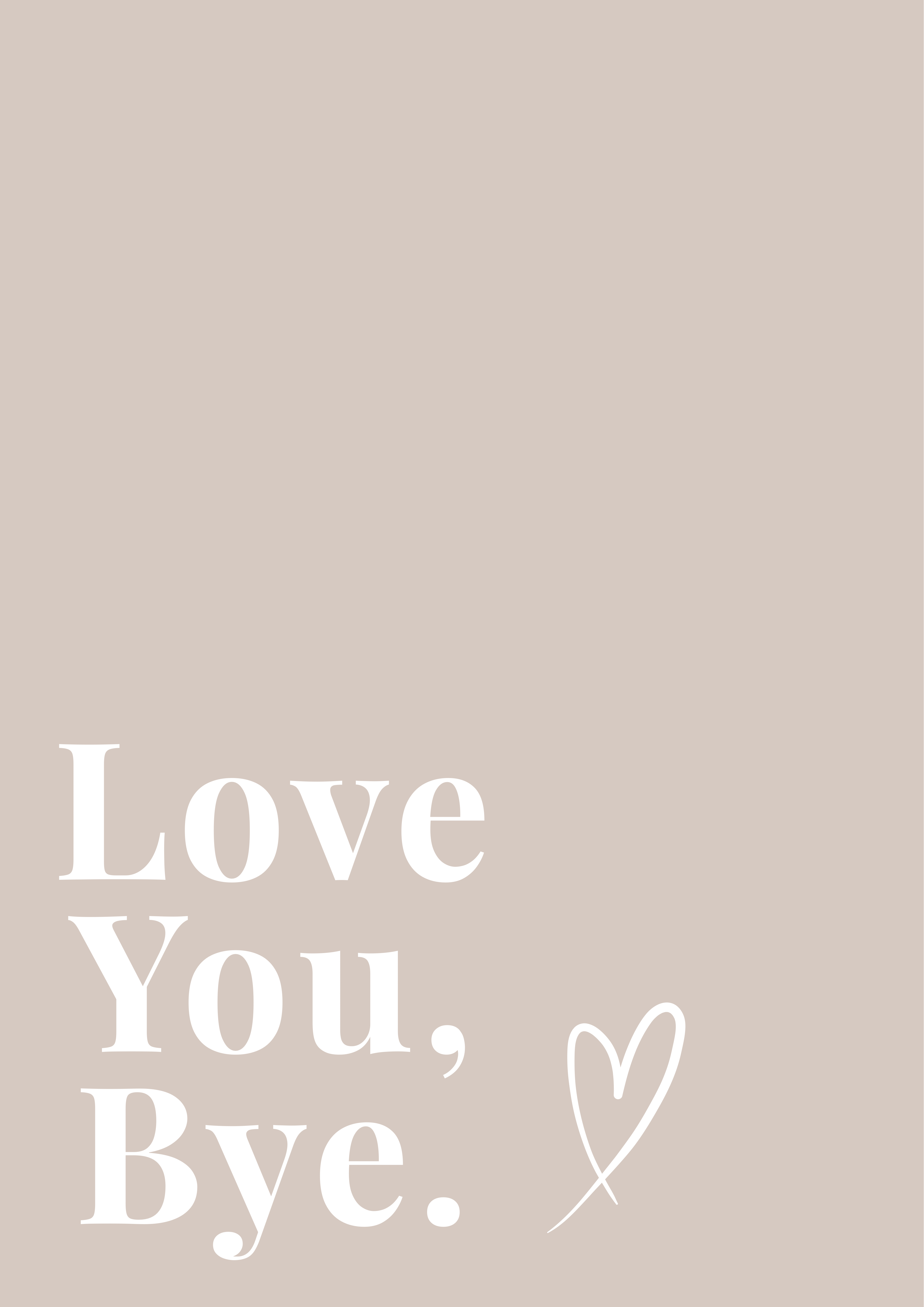 Love You, Bye Print | Stone
