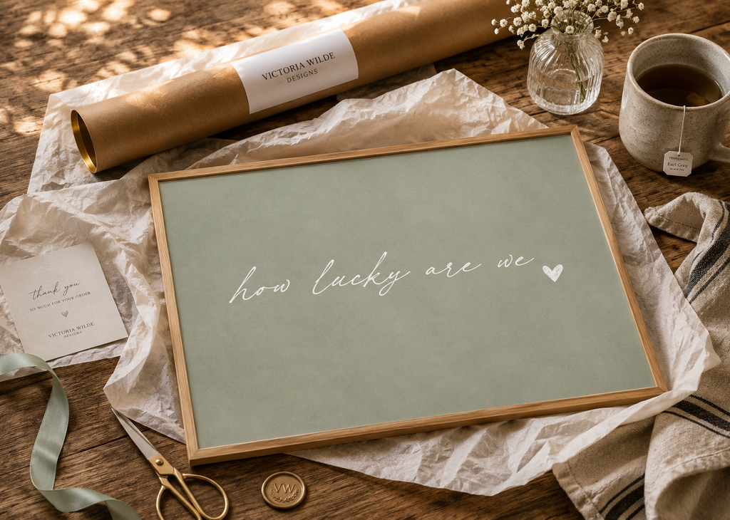 How Lucky Are We Art Print | Quiet Sage