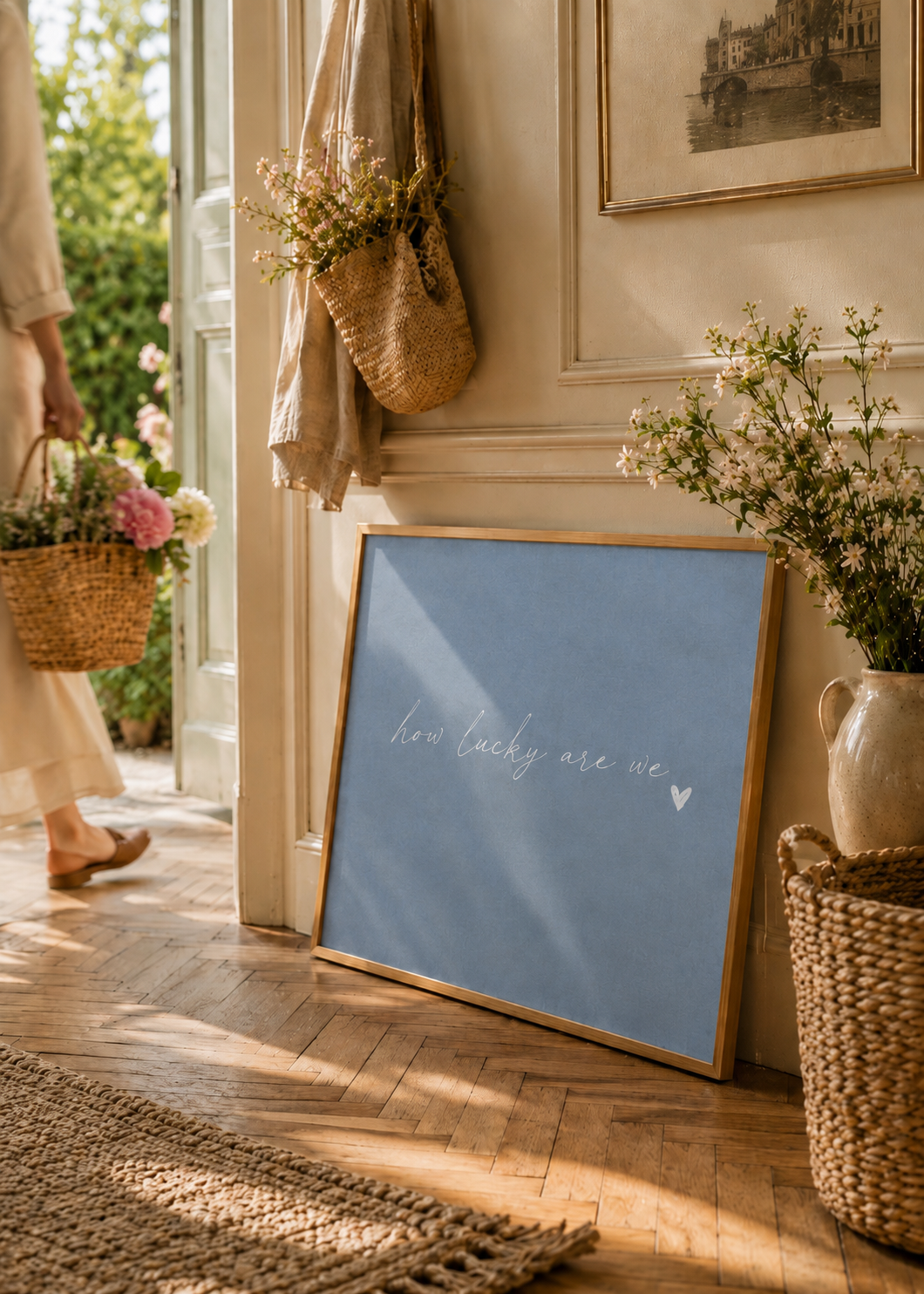 How Lucky Are We Art Print | Misty Blue