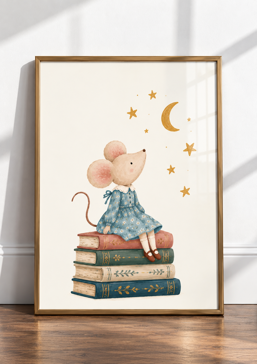 The Little Book Mouse | Whimsical Children’s Art Print