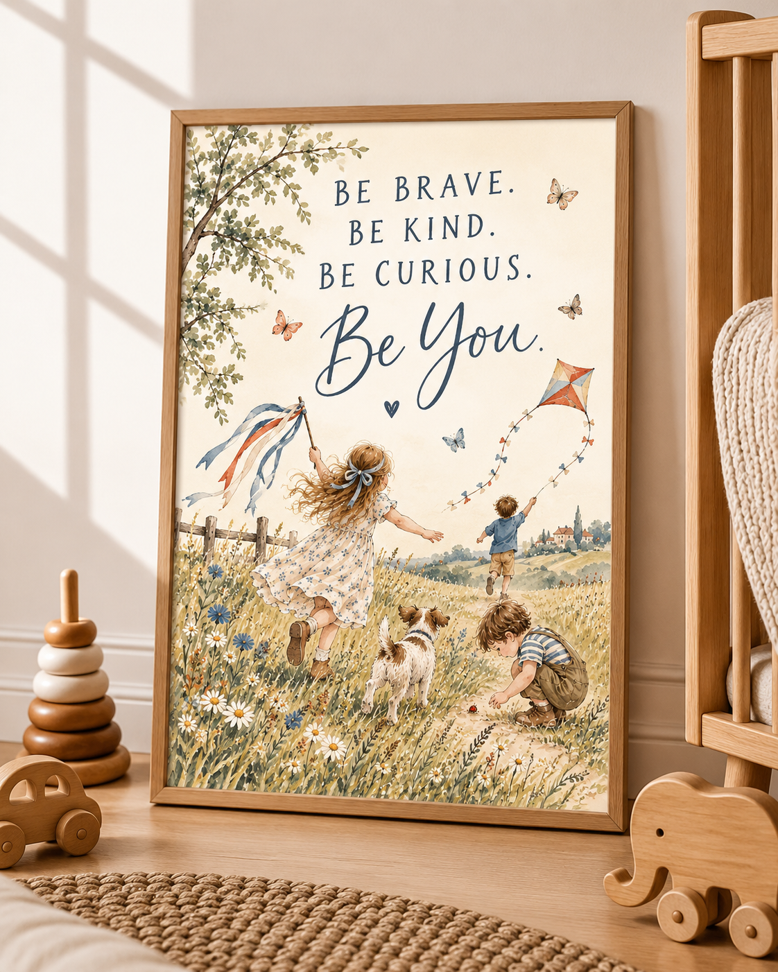 Be Brave Be Kind Be Curious Children's Print