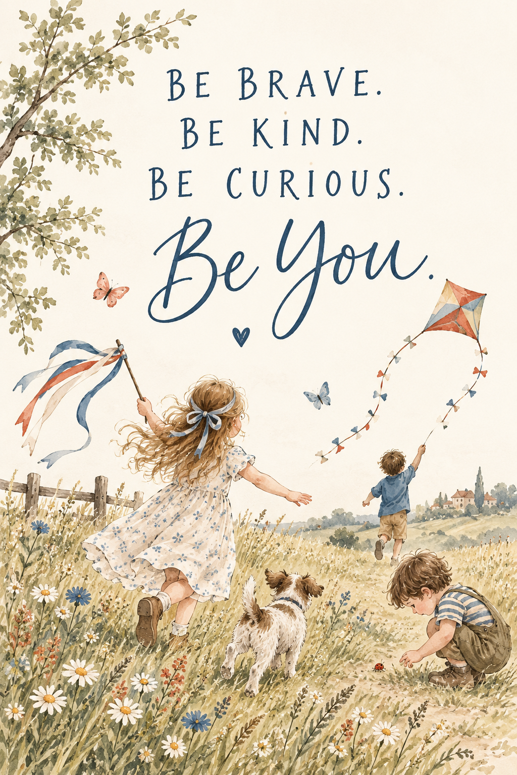 Be Brave Be Kind Be Curious Children's Print