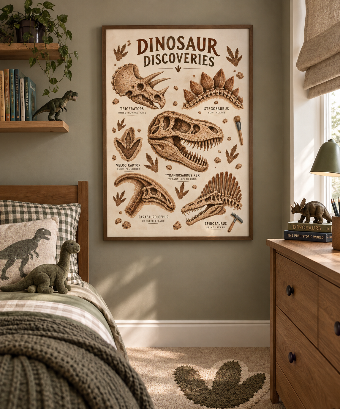 Dinosaur Fossils Educational Print