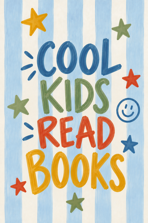 Cool Kids Read Books Print | Blue