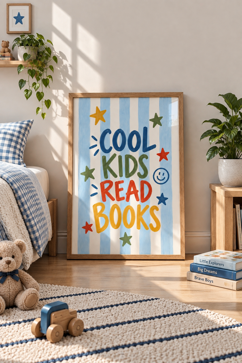 Cool Kids Read Books Print | Blue