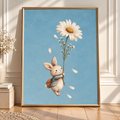 The Daisy Daydreamer | Whimsical Bunny Nursery Wall Art Print