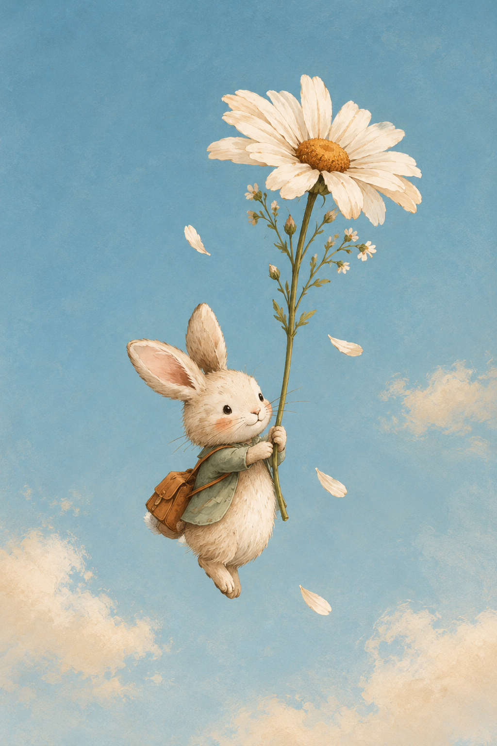 The Daisy Daydreamer | Whimsical Bunny Nursery Wall Art Print