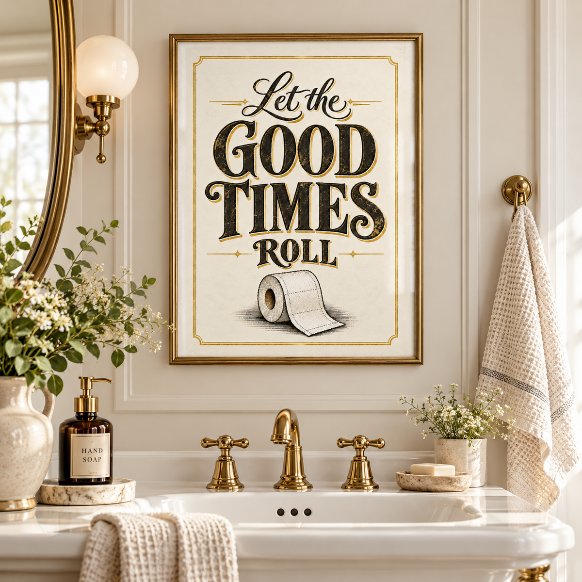 Let the Good Times Roll | Vintage Bathroom Wall Art Print