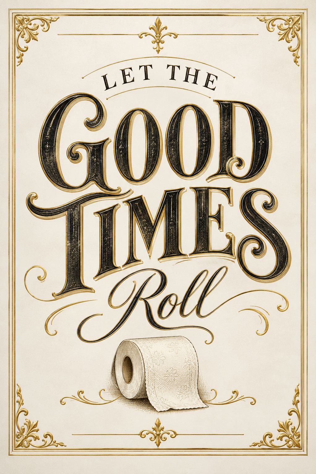 Let the Good Times Roll | Vintage Bathroom Wall Art Print