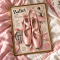 Vintage Ballet Pointe Shoes Print | Pink Ballerina Wall Art
