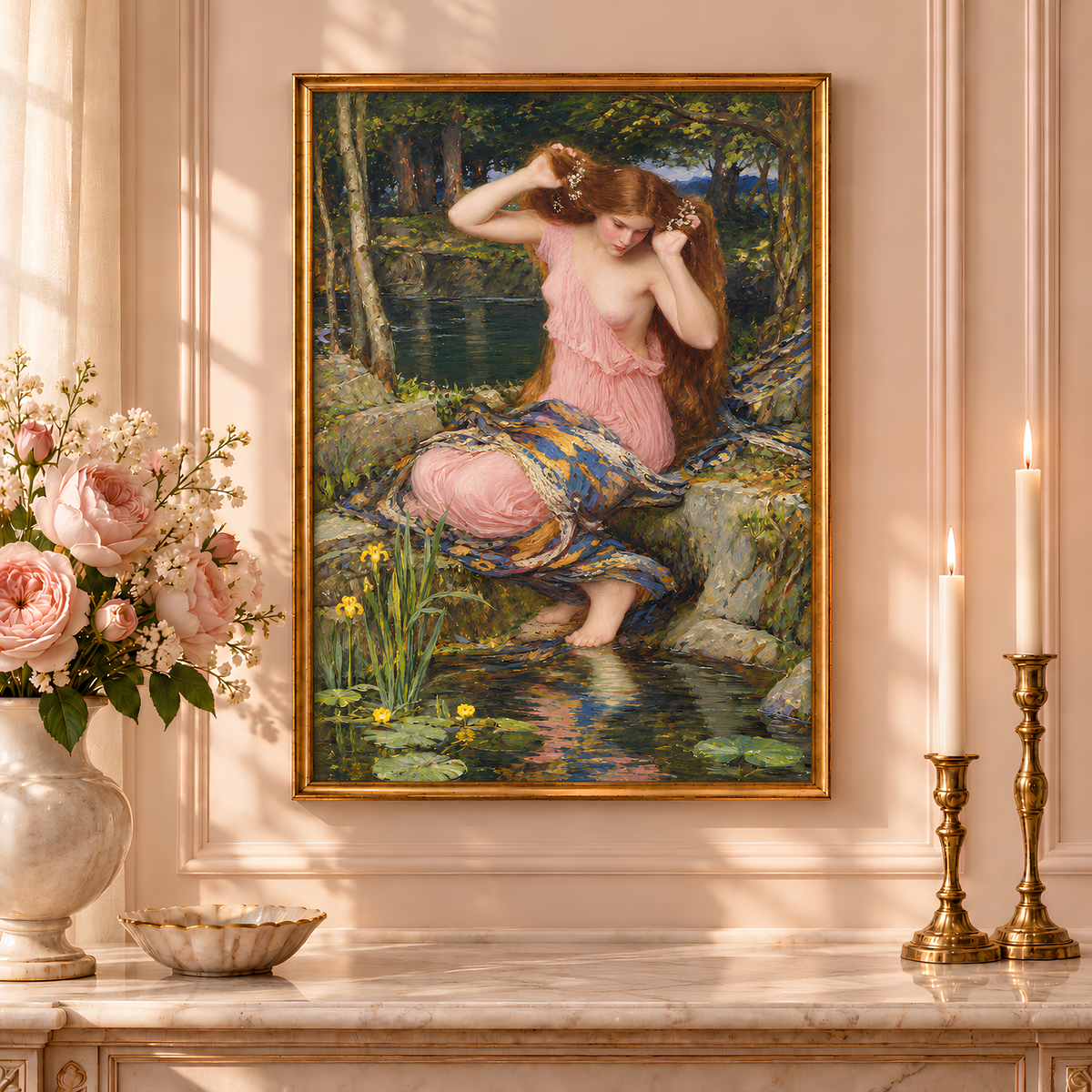 Lamia Art Print Inspired by John William Waterhouse | Mythology Wall Art