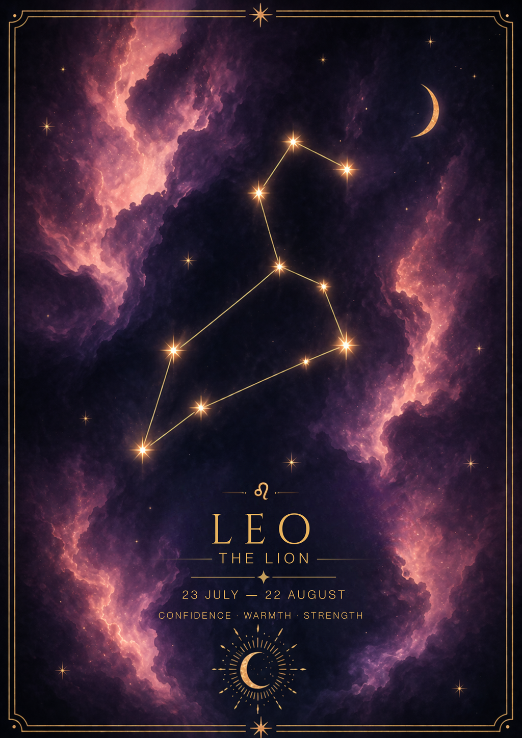 Leo Zodiac Star Sign Art Print