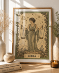 Vintage Libra Zodiac Star Sign Art Print