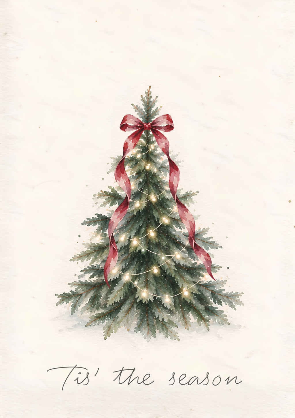Tis the Season | Watercolour Christmas Tree Print