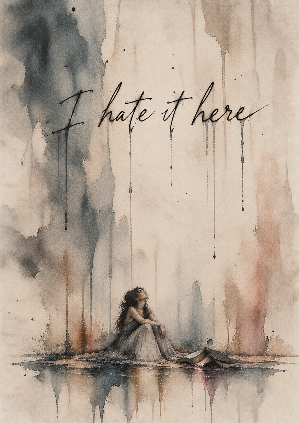 I Hate It Here – Melancholy Watercolour Art Print