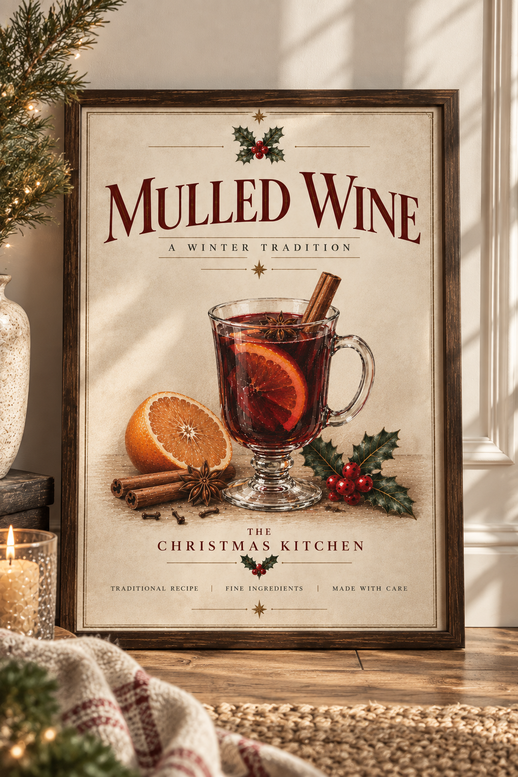 A Winter Tradition | Vintage Mulled Wine Christmas Print