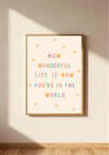 Wonderful Life Is Now You're In The World Colourful Print