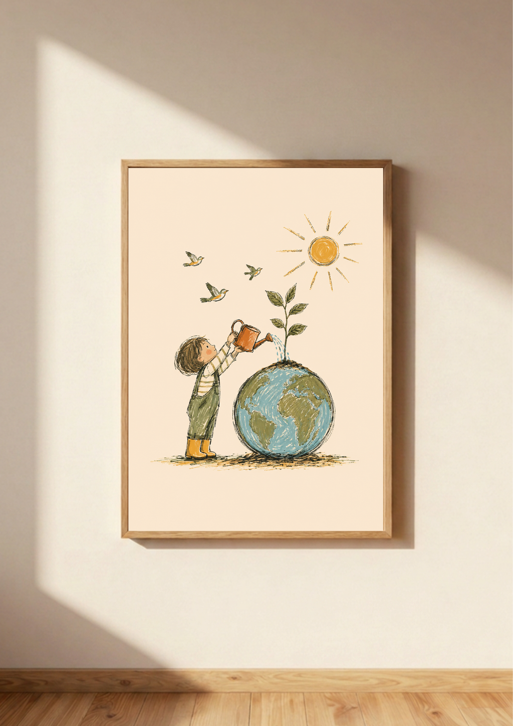 Boy Watering the Earth Print