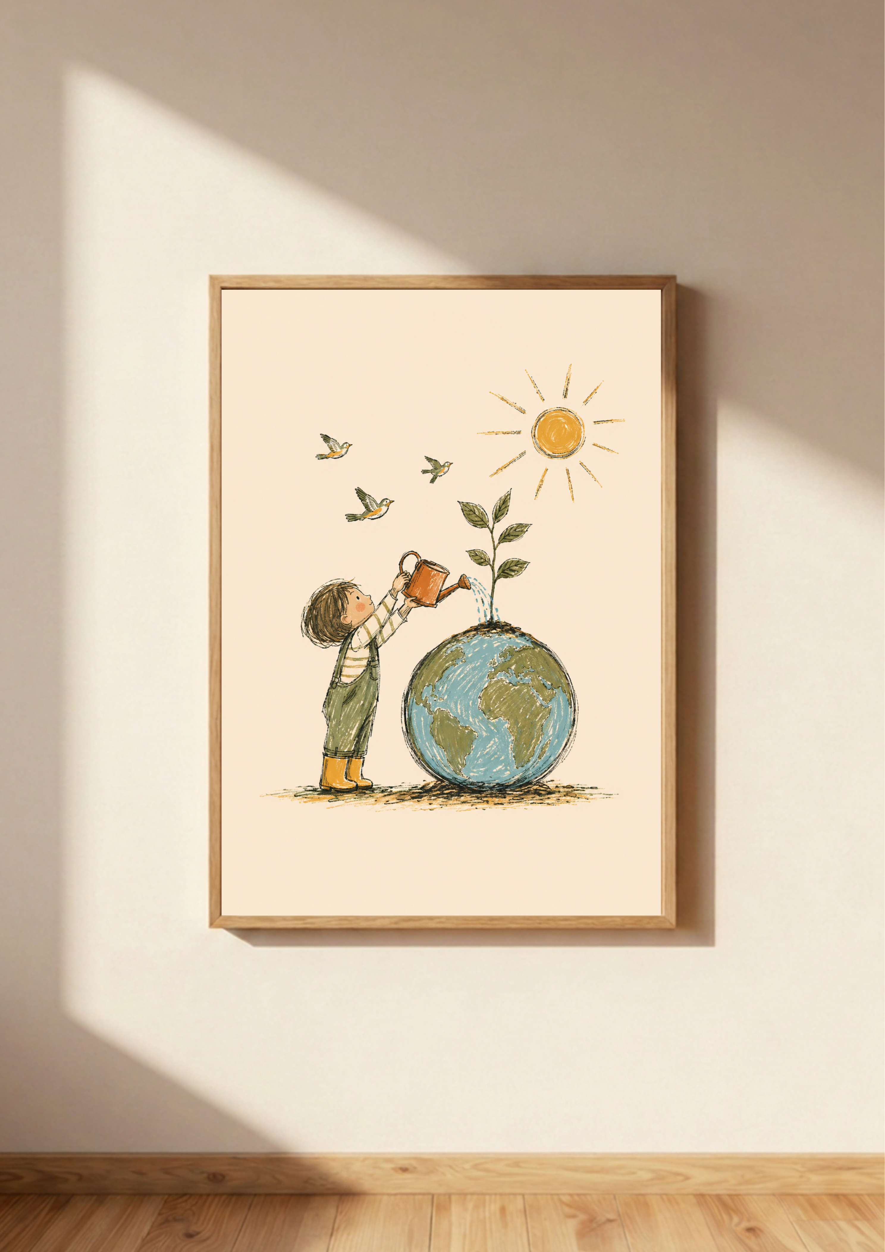 Boy Watering the Earth Print