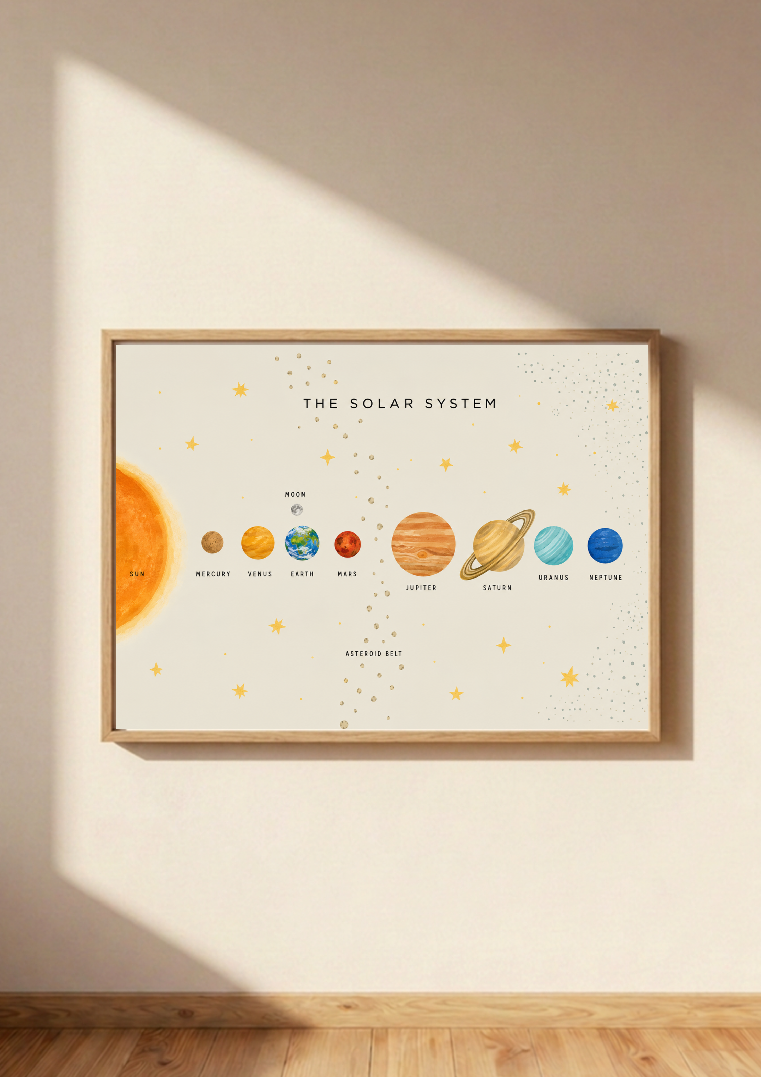 Solar System Print | Neutral Kids Educational Planet Poster