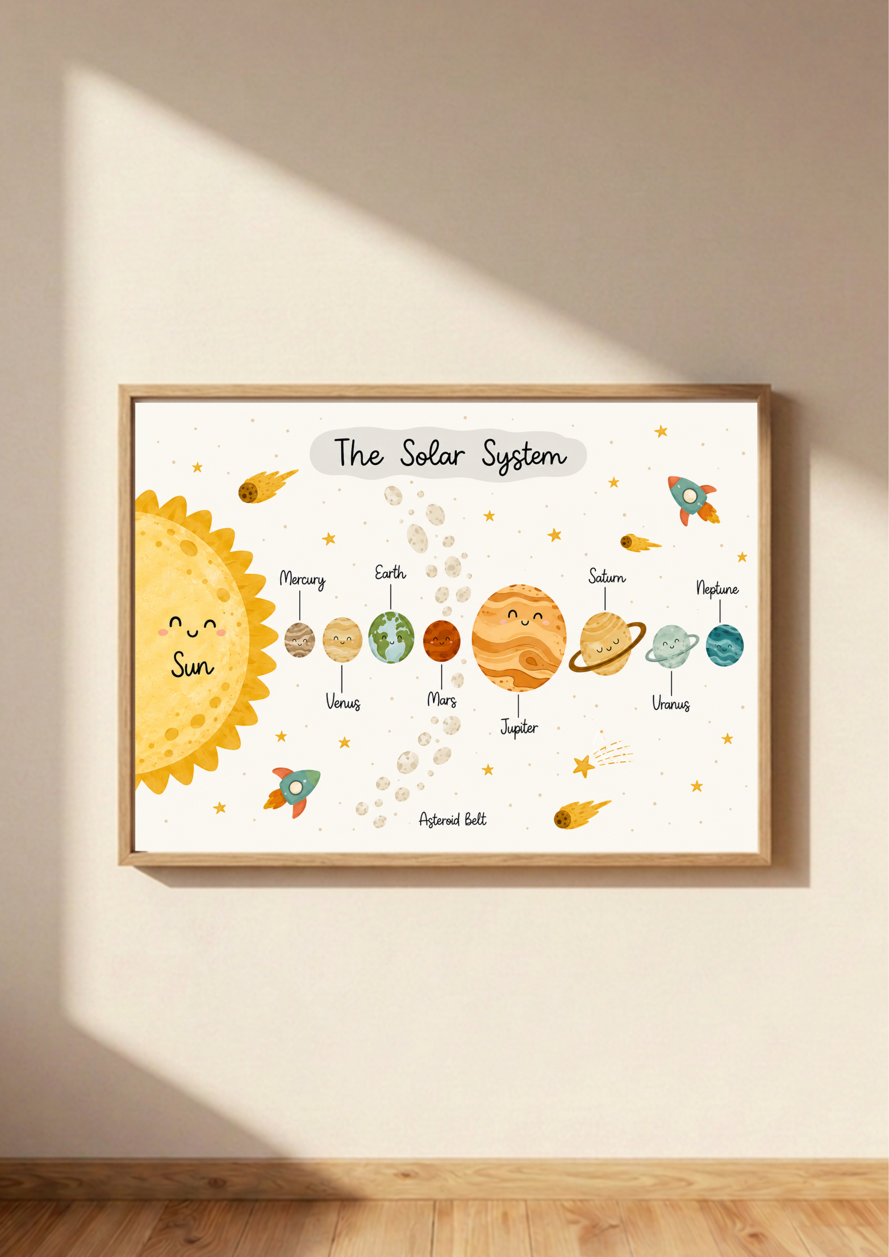 Solar System Print | Watercolour Kids Space Wall Art
