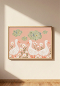 Three Geese Wildflower Meadow Print