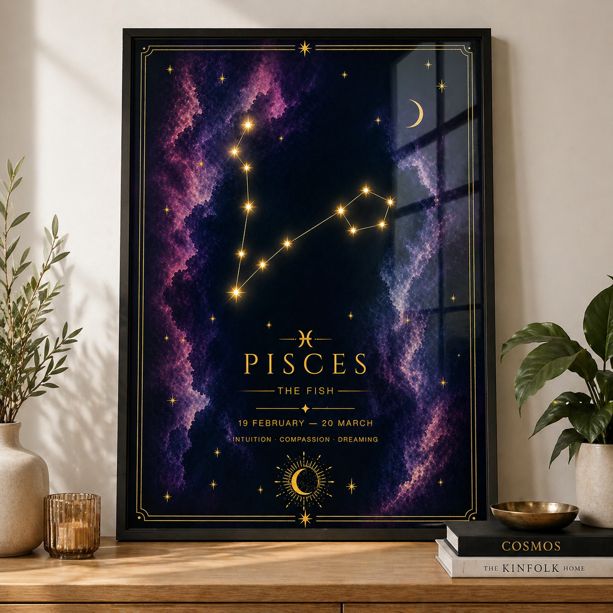 Pisces Zodiac Star Sign Art Print