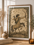Vintage Sagittarius Zodiac Star Sign Art Print