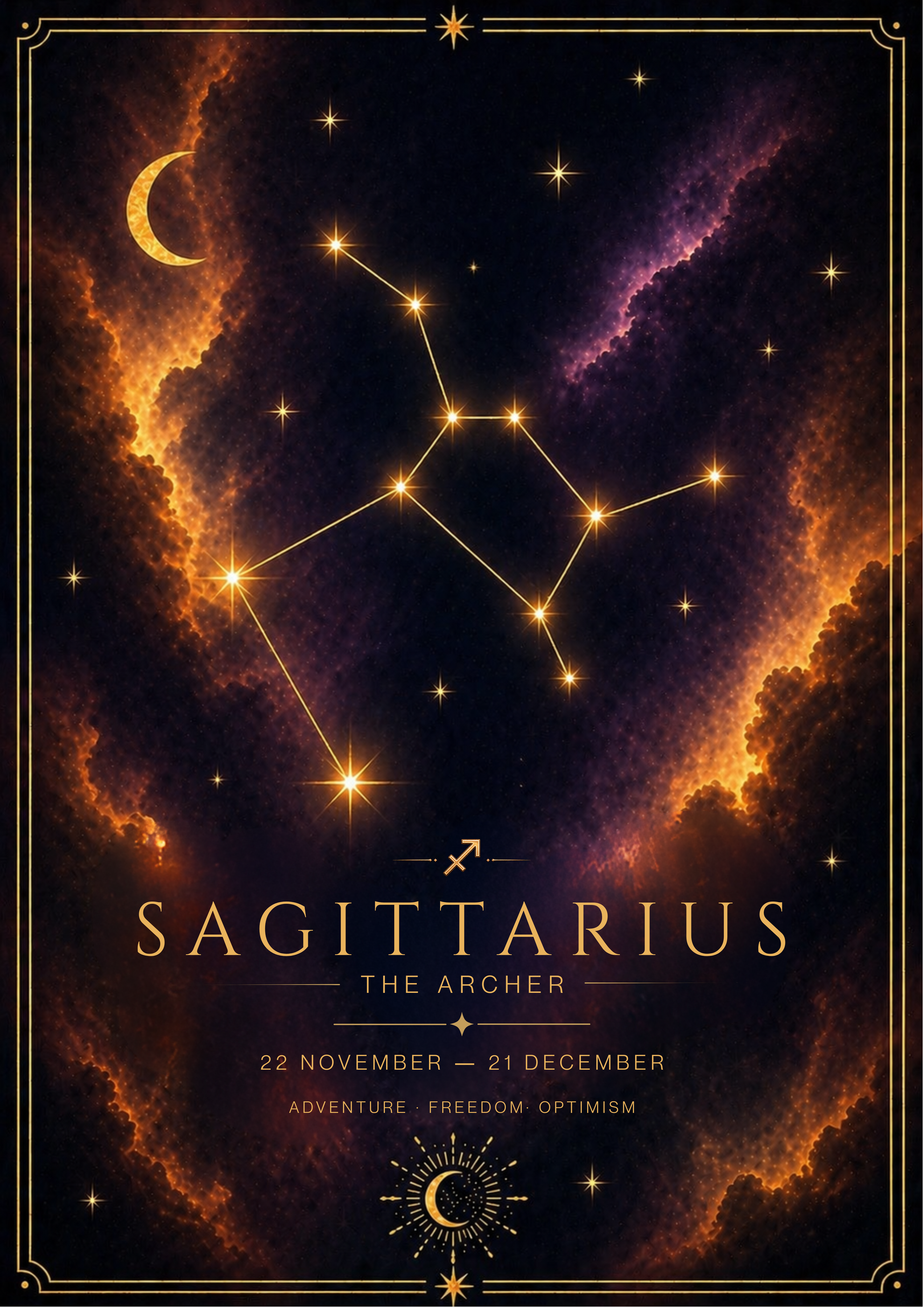 Sagittarius Zodiac Star Sign Art Print