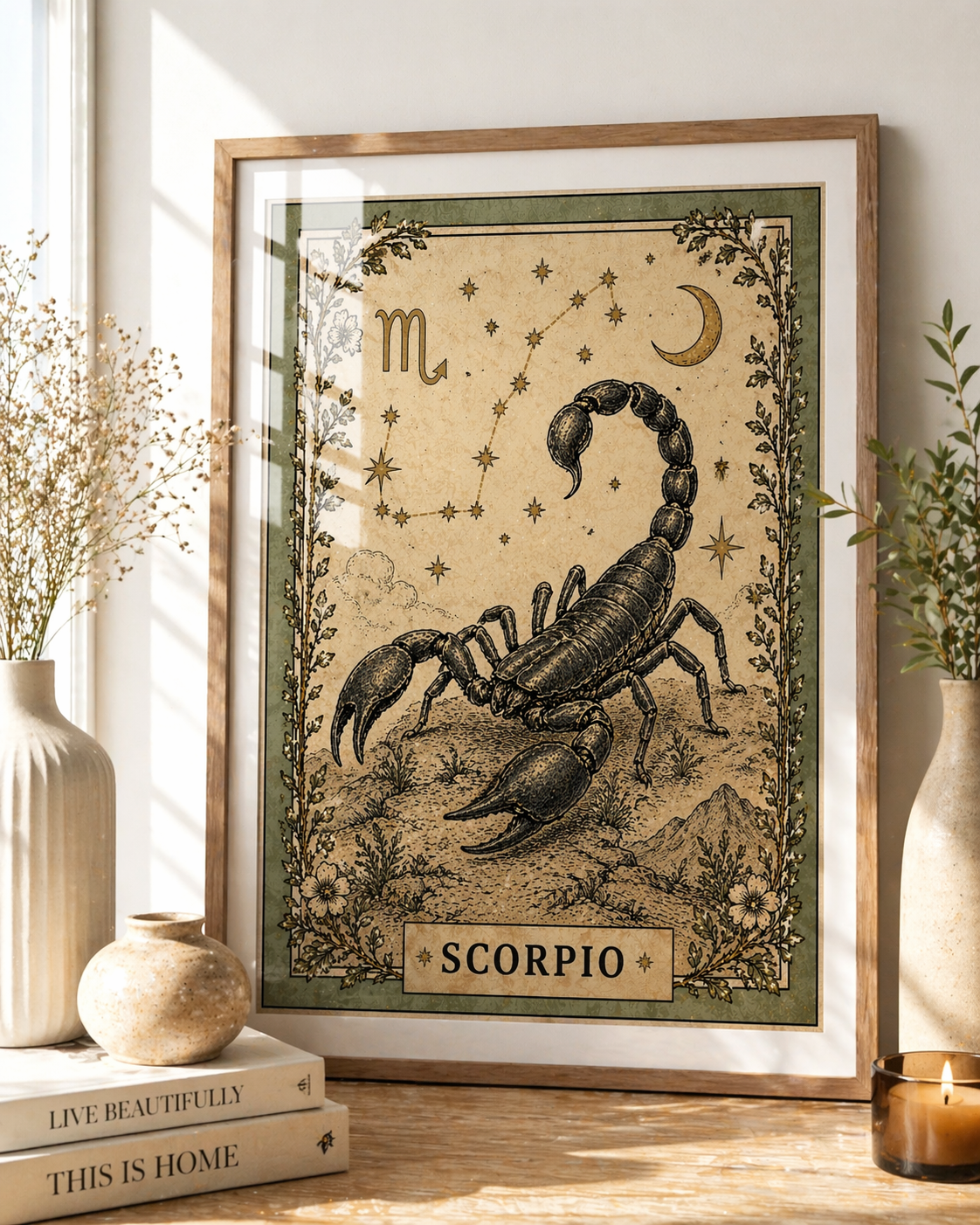 Vintage Scorpio Zodiac Star Sign Art Print