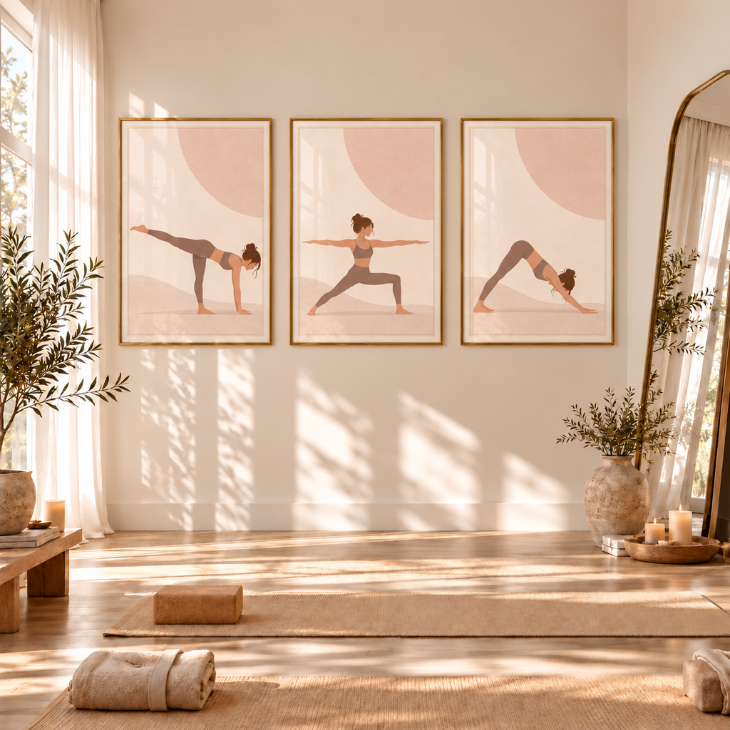 Strength – Minimalist Warrior II Yoga Wall Art Print