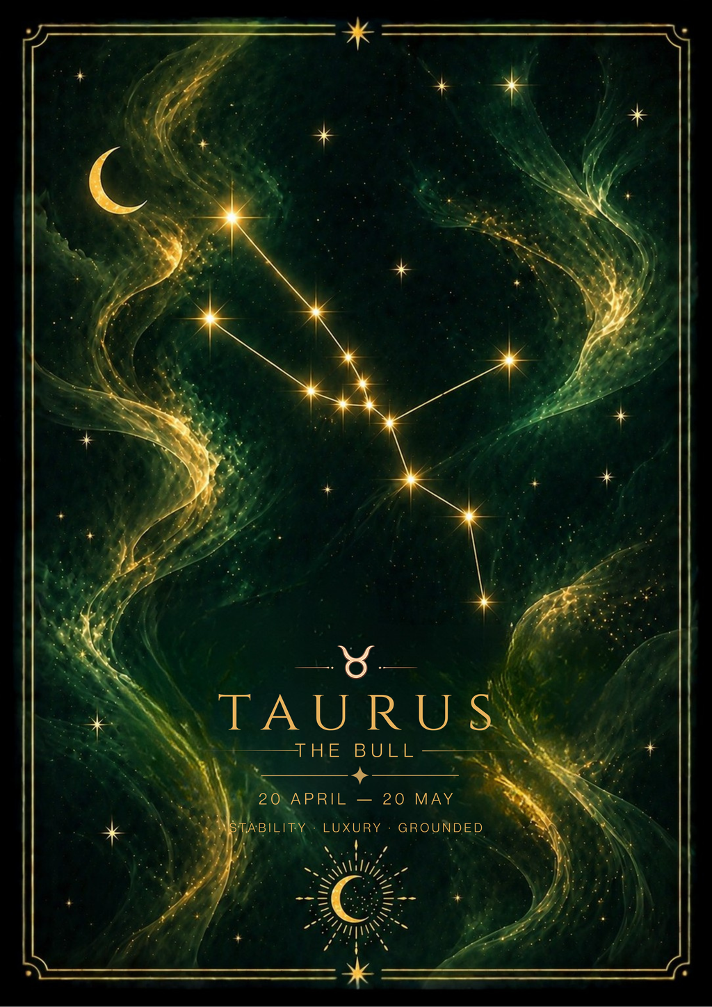 Taurus Zodiac Star Sign Art Print