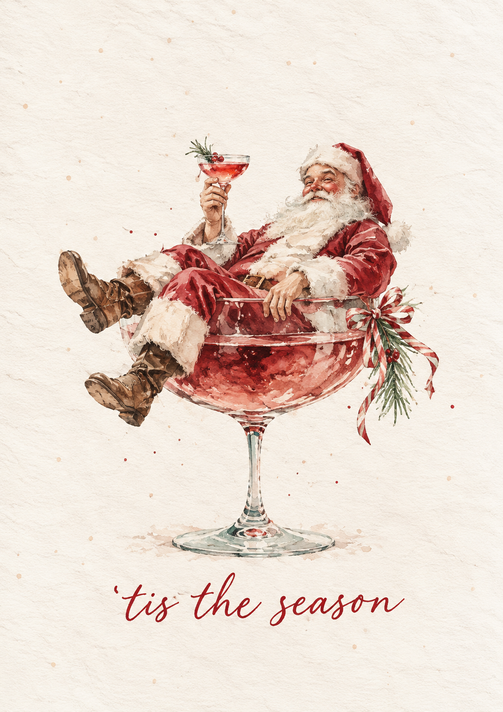 Santa’s Christmas Tipple | Festive Santa Cocktail Print