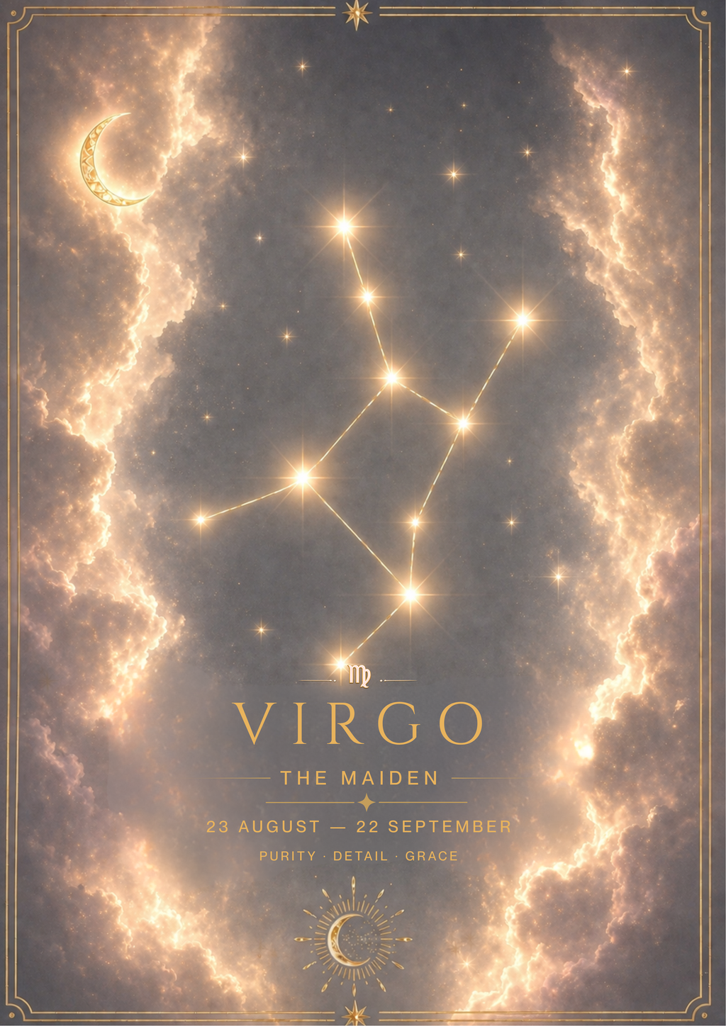Virgo Zodiac Star Sign Art Print
