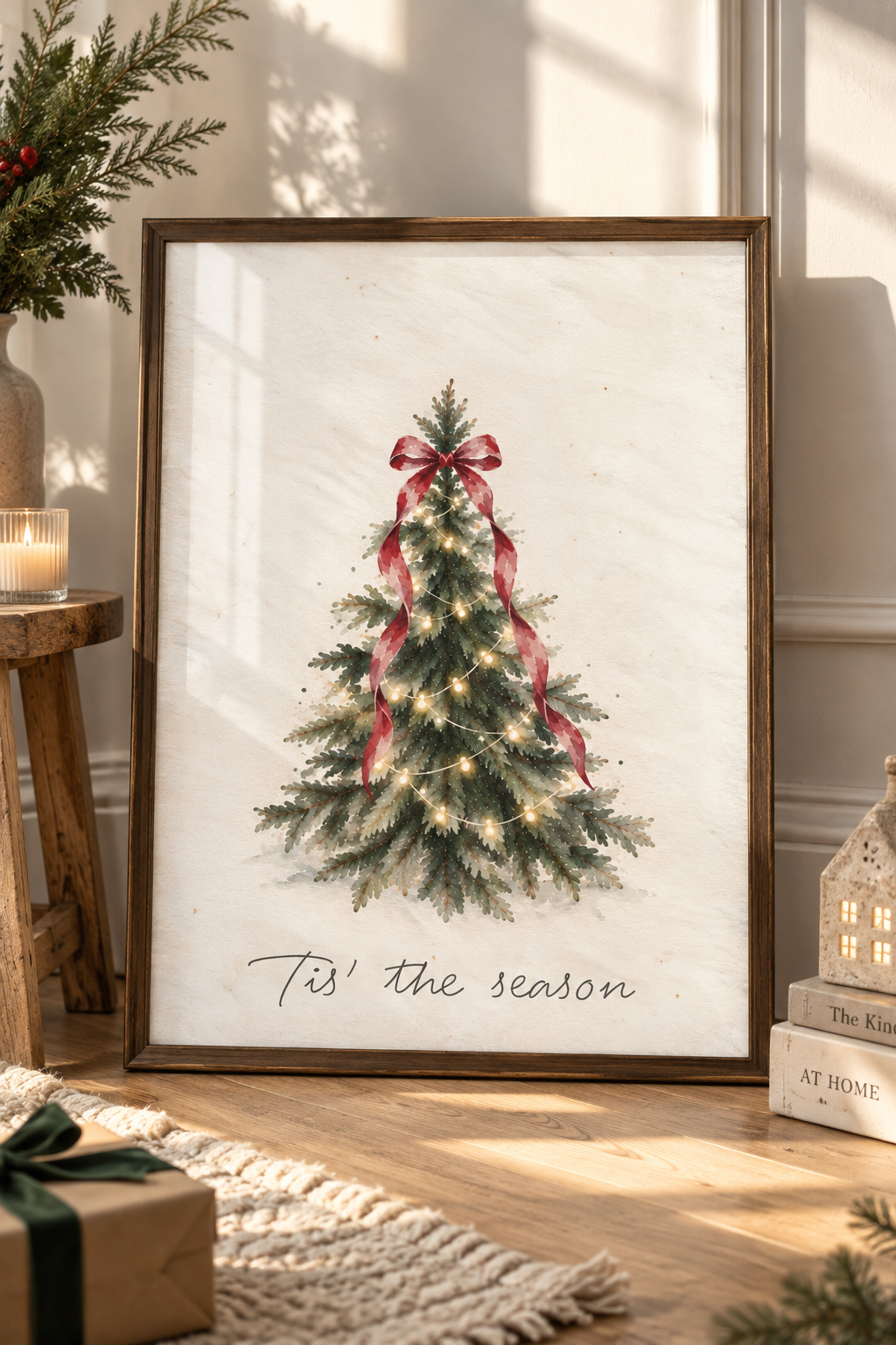 Tis the Season | Watercolour Christmas Tree Print