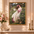 Windflowers Art Print | John William Waterhouse-Inspired Pre-Raphaelite Art